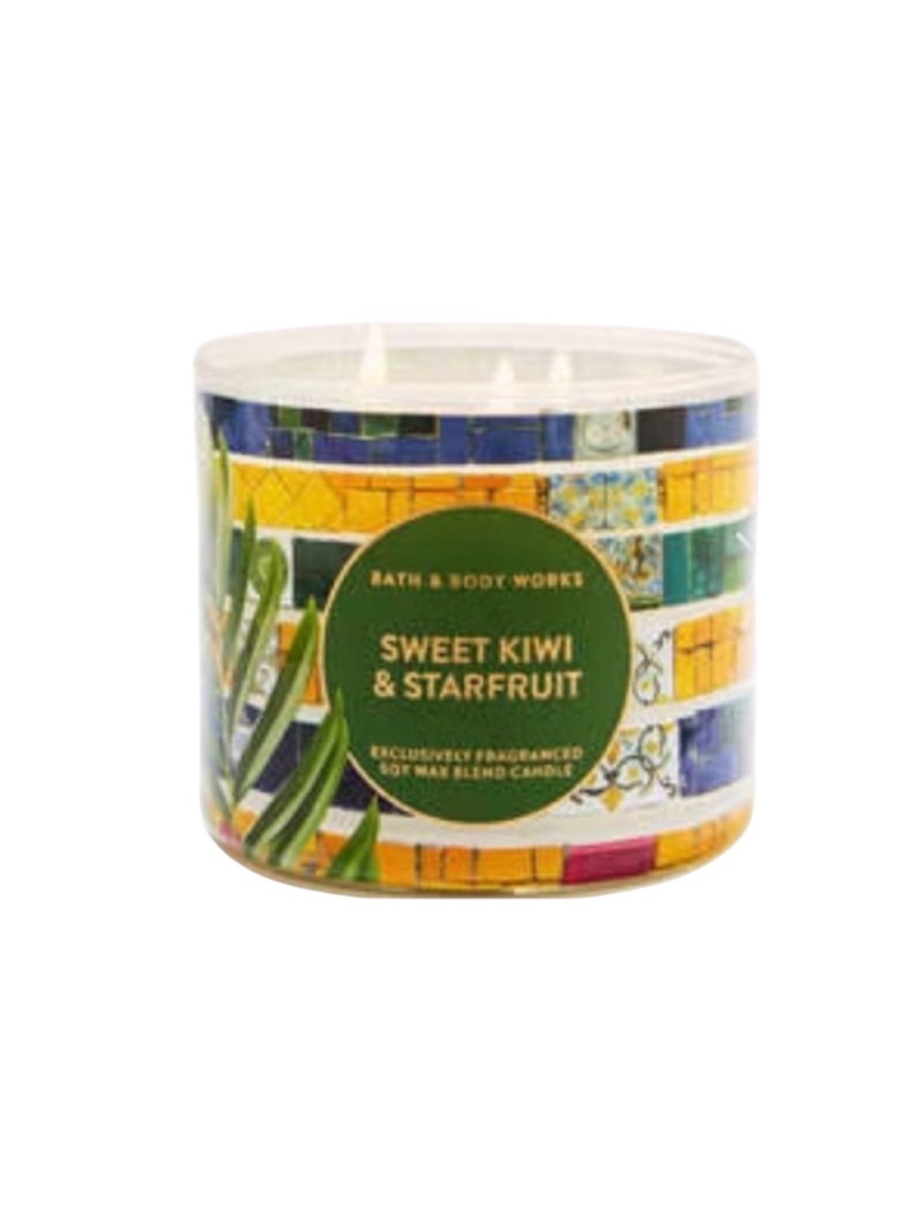 BATH & BODY WORKS SWEET KIWI STARFRUIT 3 WICK CANDLE